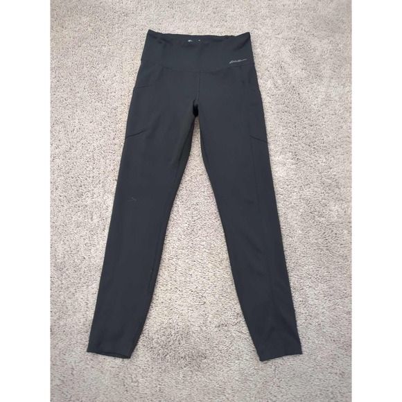 Eddie Bauer Leggings Womens Small Black Pull On Mid Rise Trail Tight Athletic - Picture 1 of 9